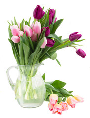 bouquet of   tulip flowers in vase