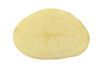 Half potato isolated on white background.