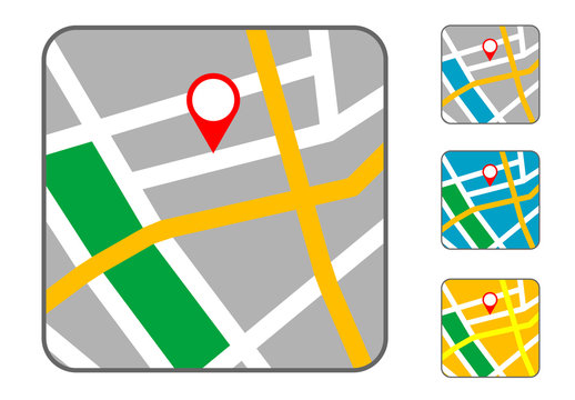 Pictograma mapa en varios colores