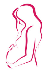 Obrazy na Szkle  kobieta w ciąży wektor