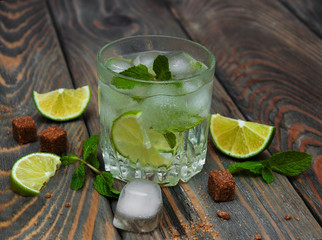 Cold fresh lemonade drink