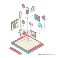isometric background seo optimization