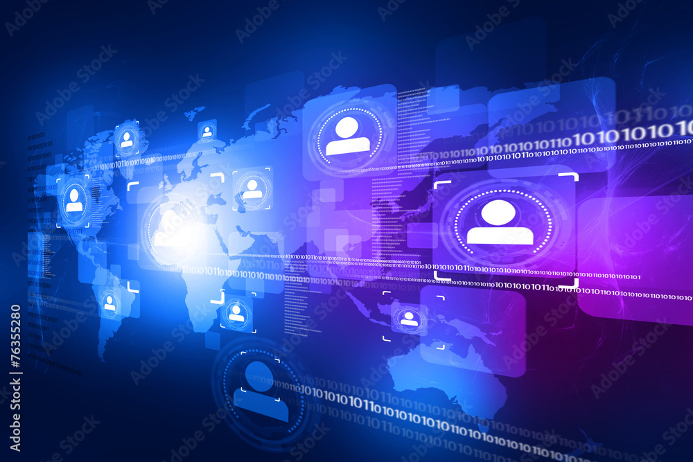 Poster abstract global people connection on tech background .