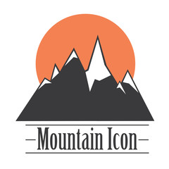 Mountain icon or sign, vector illustration