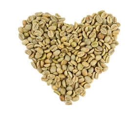 green coffee heart