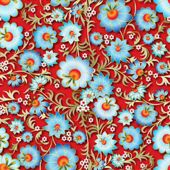 abstract seamless spring floral ornament