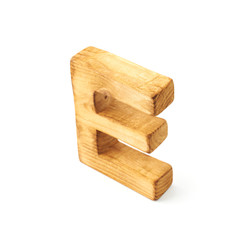 Capital block wooden letter isolated