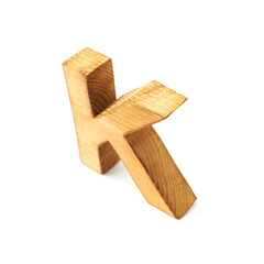Capital block wooden letter isolated