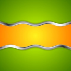 Abstract bright background with metallic waves