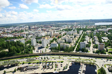 View to town of Tampere, Finland