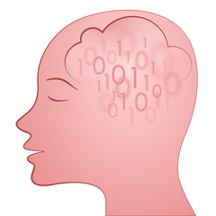 red head with data cloud inside #2