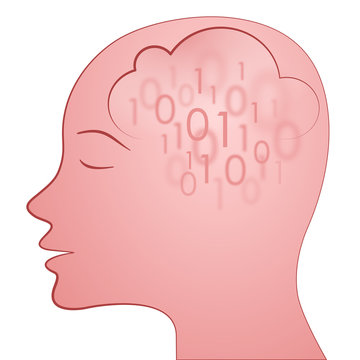 red head with data cloud inside #2