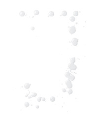 Letter made with the paint drops