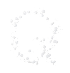 Letter made with the paint drops