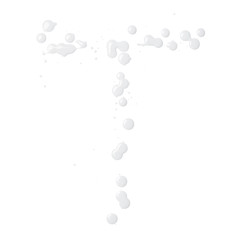 Letter made with the paint drops