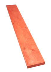 Colored pine wood board plank isolated