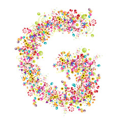 Floral letter G for your design.