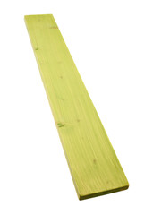 Colored pine wood board plank isolated