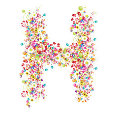 Floral letter H for your design.