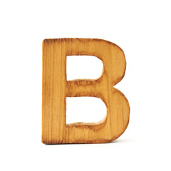 Capital block wooden letter isolated