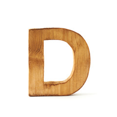 Capital block wooden letter isolated