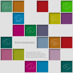 Squares background with infographic elements