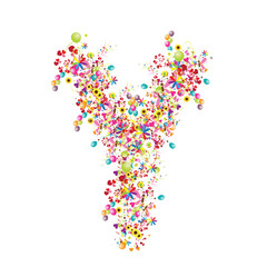 Floral letter Y for your design.