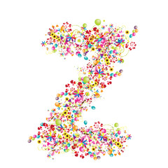 Floral letter Z for your design.
