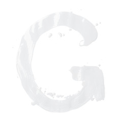 Letter made with the paint strokes