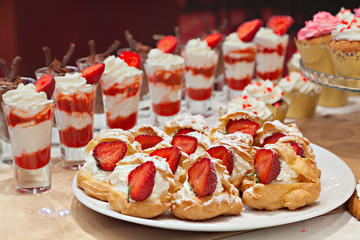 Banquet table with desserts