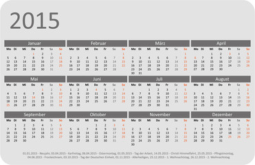 Kalender 2015 Jahresplaner Jahreskalender Taschenkalender