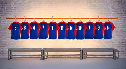 Row of Football Shirts Blue 3-5