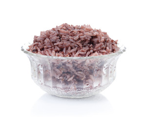 cooked riceberry isolate one white