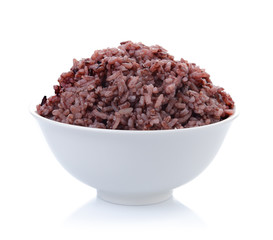 cooked riceberry isolate one white