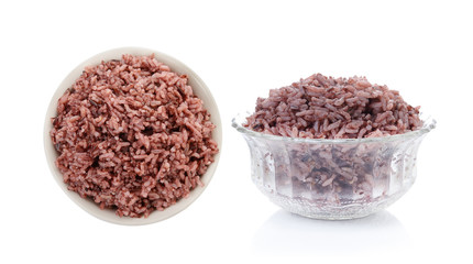 cooked riceberry isolate one white
