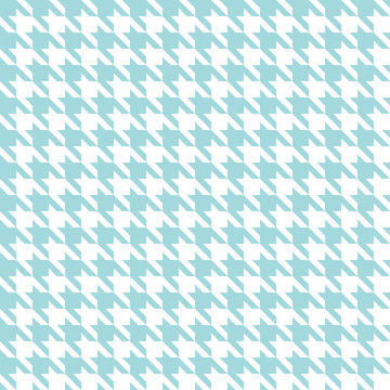 Seamless Houndstooth Pattern Turquoise/White