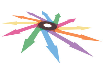 Color arrows, abstract illustration for your design