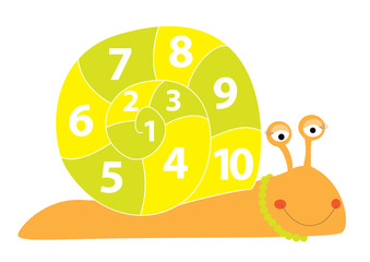 snail with numbers- vectors for kids