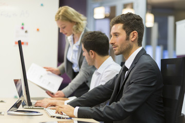Group of business people in a meeting at office