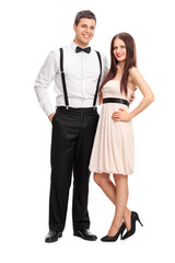 Full length portrait of a young fashionable couple