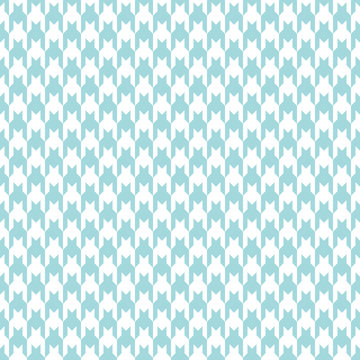 Seamless Houndstooth Pattern Turquoise/White Vertical