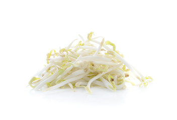 Bean sprout on white plate