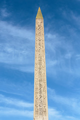 Paris  - Egyptian Luxor obelisk  on Place de la Concorde.