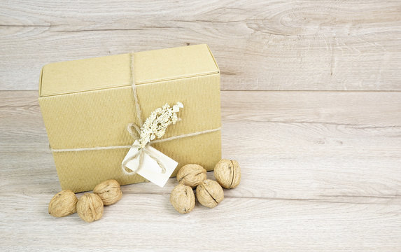 Eco gift box with walnuts
