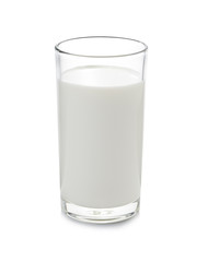 Glass of milk isolate on white