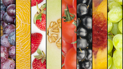 Collage of seasonal summer fruits - 76360060