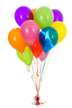 Balloons: Dozen Bright Colored Balloon Bouquet