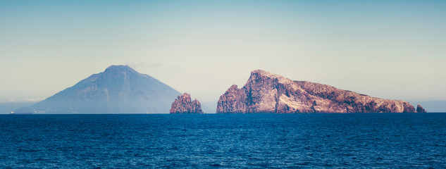 Stromboli volcano at eolian island