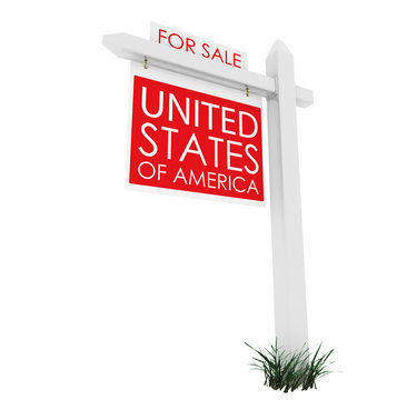 3d: Real Estate Sign: USA for Sale