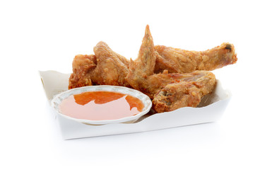 Thai fried chicken isolate on white